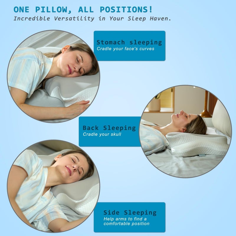 Newpol Comfort Memory Foam Pillow for Neck Pain Relief & Cervical Support - Cooling Material Ergonomic Bed Massage Pillow for Side/Back/Stomach Sleepers - Image 4